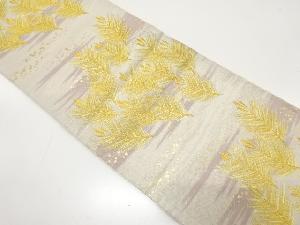 アンティーク　若松に箔散らし模様織り出し袋帯（材料）